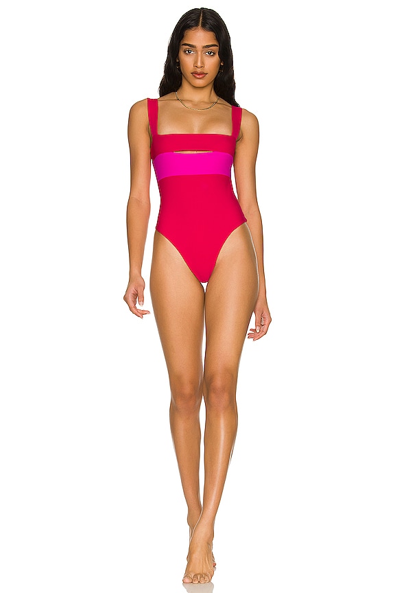 view 1 of 3 MAILLOT DE BAIN 1 PIÈCE DAYTONA in Red & Pink