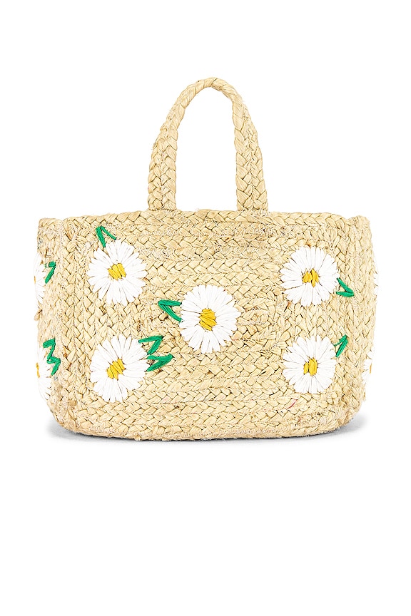 view 2 of 4 Daisy Mini Tote in White & Yellow