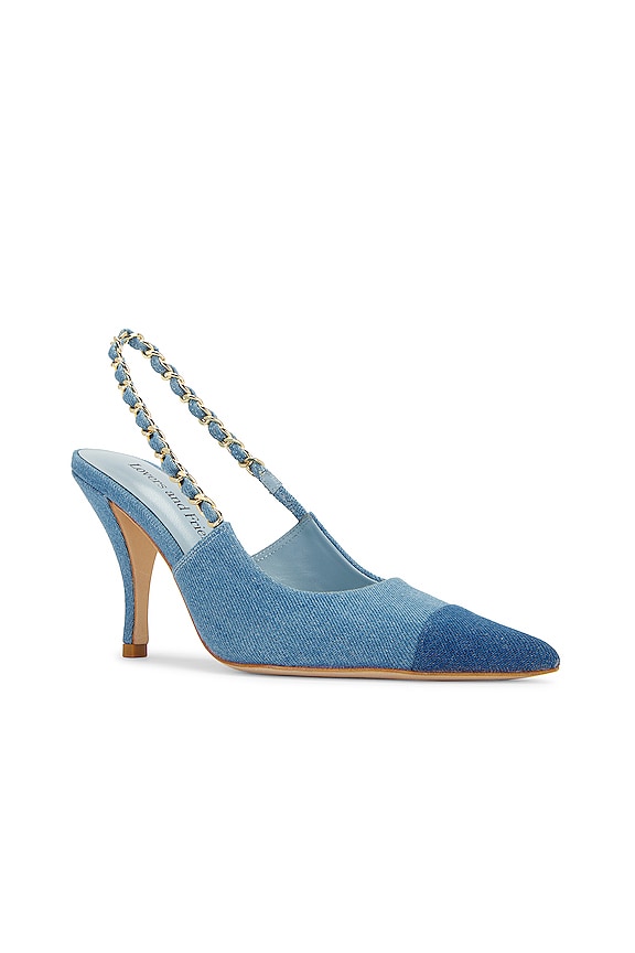 view 2 of 5 ТУФЛИ БЕЗ ЗАДНИКА С РЕМЕШКОМ СЗАДИ CHAIN in Denim