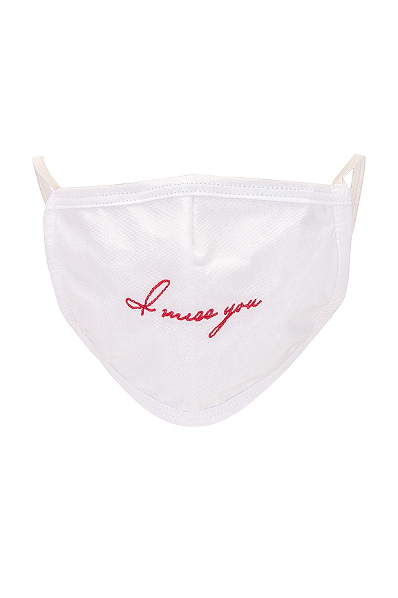 view 1 of 4 I Miss You Protective Face Mask in White