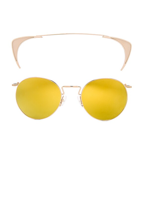 view 2 of 5 AUGUSTA サングラス in Gold & Gold Mirrored