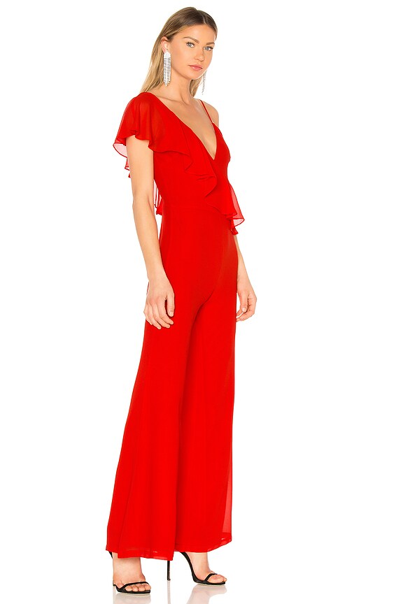view 2 of 3 Asymmetric Jumpsuit in Crimson