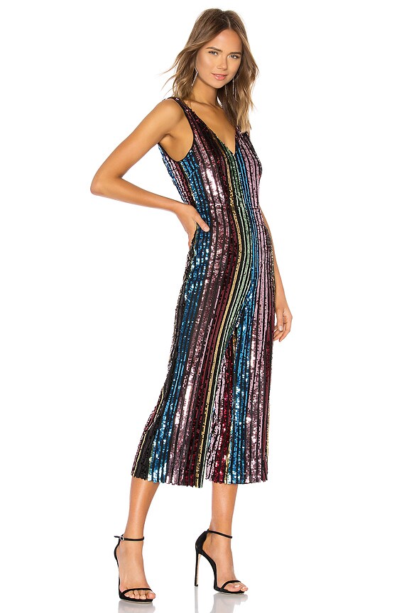 view 2 of 4 MONO ESPALDA PICO DOUBLE V JUMPSUIT in Multi Sequin