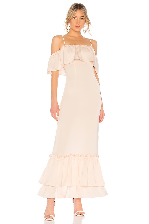 view 1 of 3 Tiered Ruffle Gown in Champagne