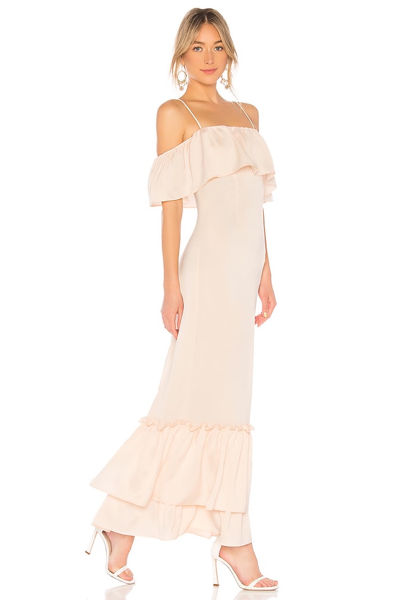 view 2 of 3 Tiered Ruffle Gown in Champagne