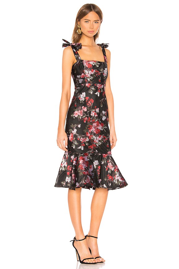 view 2 of 3 ROBE MI-LONGUE ZELMIRA in Red Floral