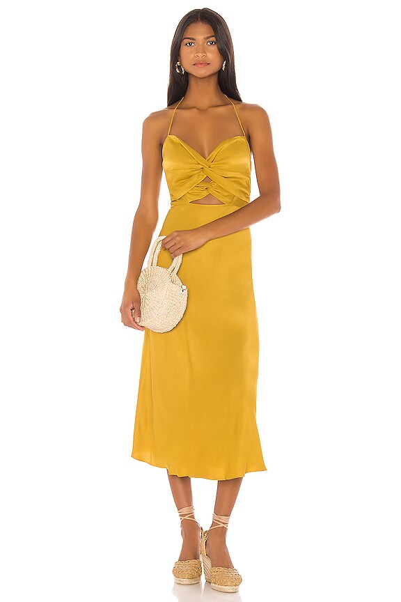 view 1 of 3 ПЛАТЬЕ МИДИ EMILIA in Ochre