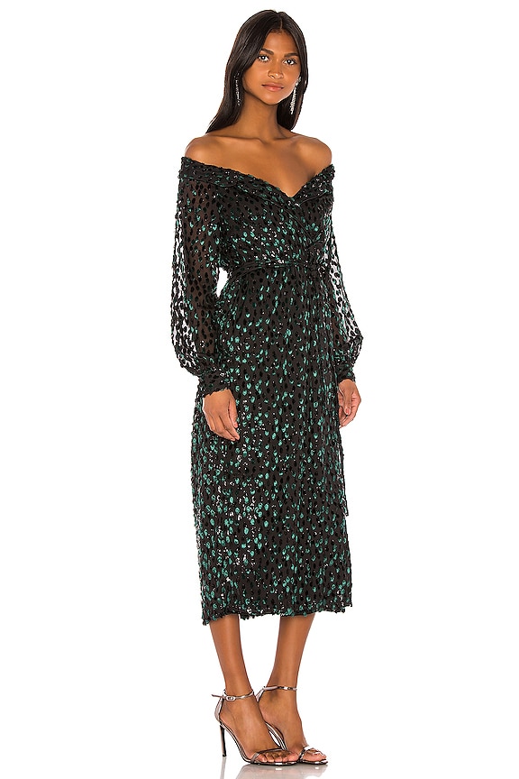 view 2 of 5 Leonara Trench in Emerald & Black