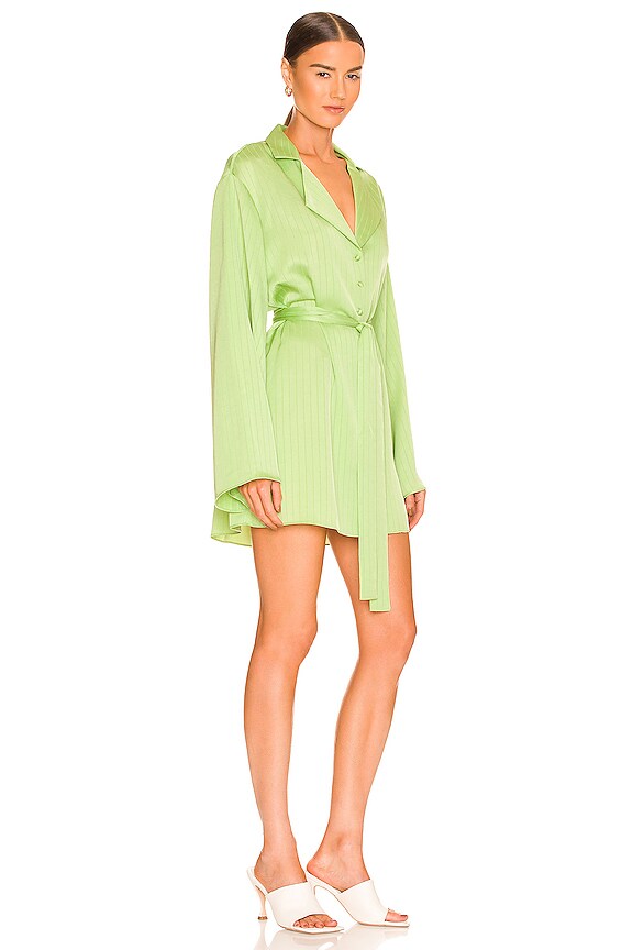 view 2 of 3 Dress Shirt With Waist Tie in Green