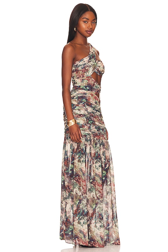 view 2 of 3 Adrianne Ruched Maxi Dress in Multi Abstract