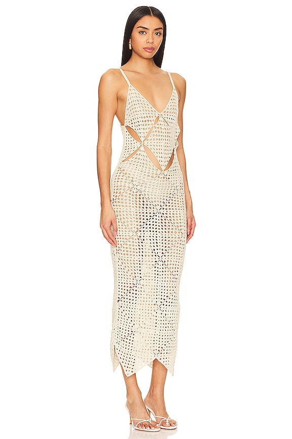 view 2 of 3 Odella Crochet Dress in Champagne