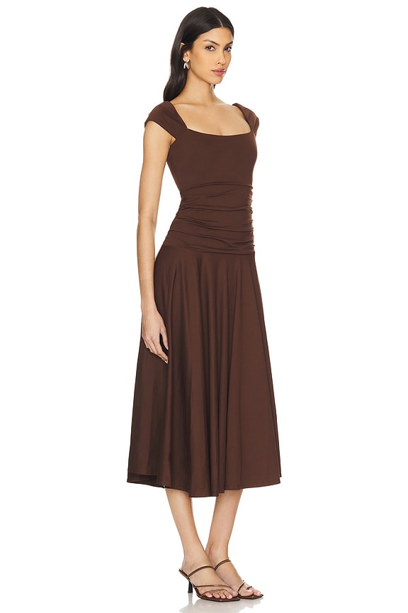 view 2 of 3 Kyra Midi Dress in Chocolate Brown