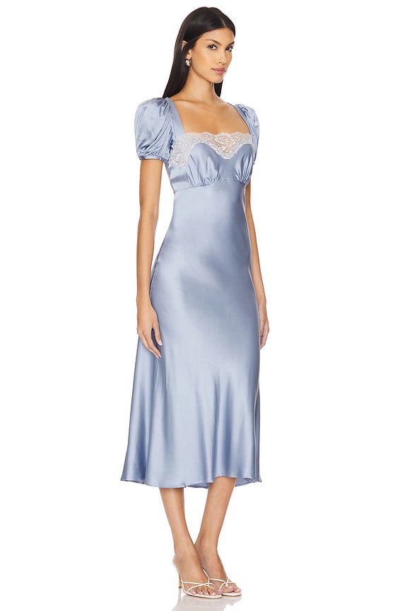 view 2 of 3 Celeste Midi Dress in Slate Blue & Ivory