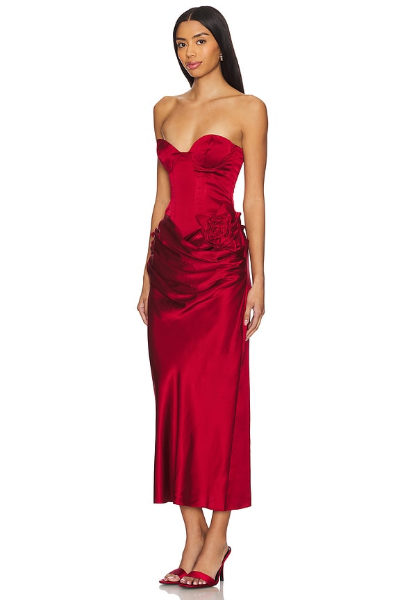 view 2 of 3 Ilaria Corset Midi Dress in Red