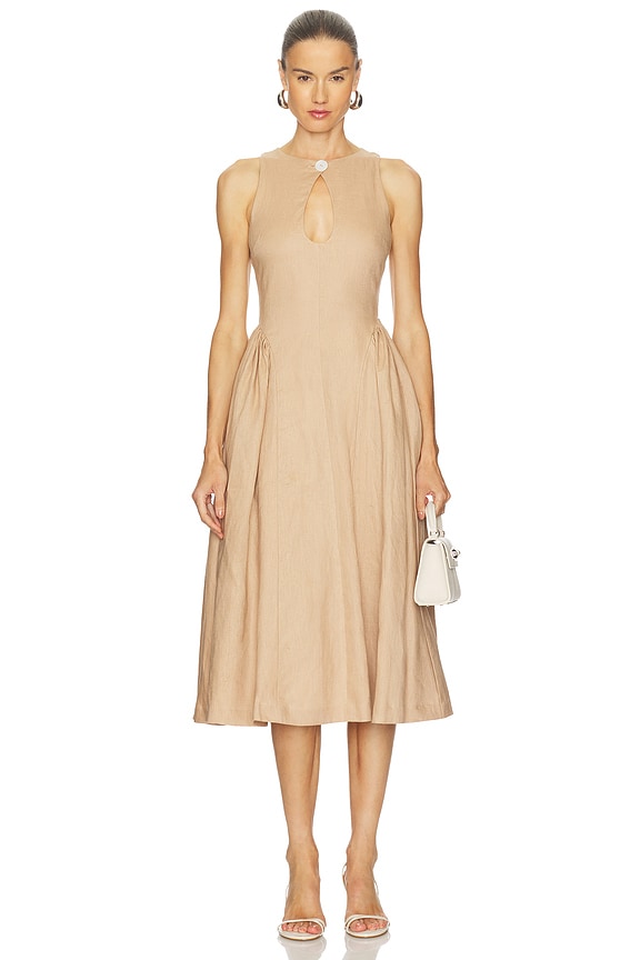 view 1 of 3 Seina Midi Dress in Taupe