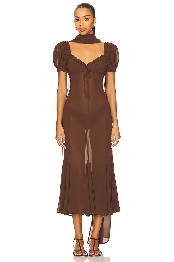 view 2 of 4 Davina Midi Dress in Chocolate Brown