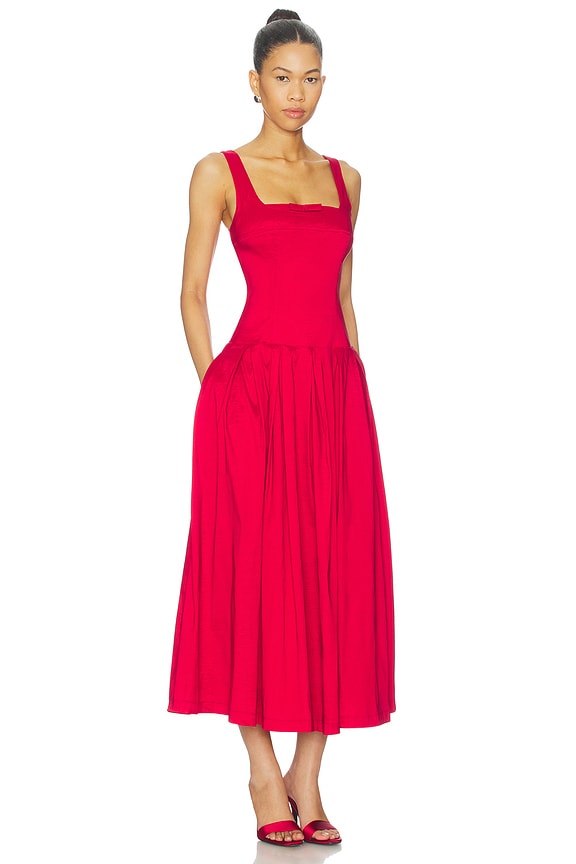 view 2 of 3 Audrey Midi Dress in Dark Red