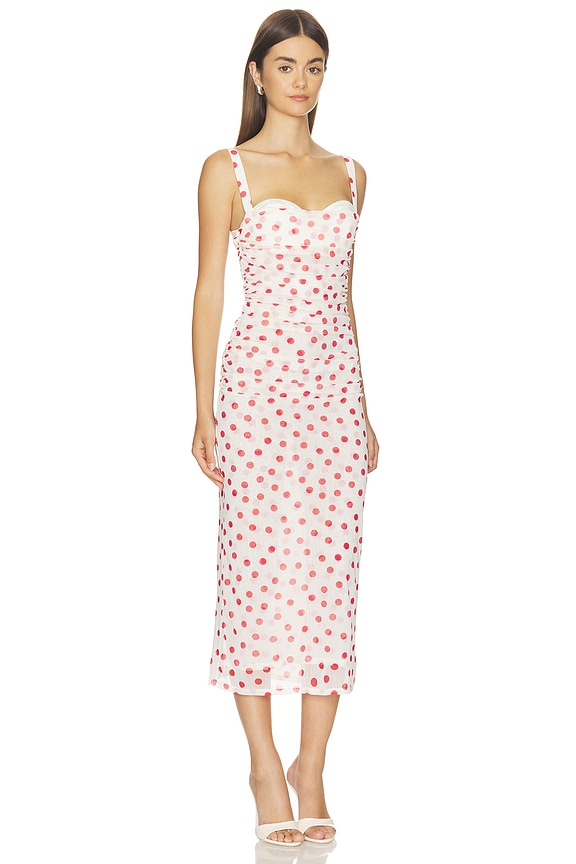 view 2 of 4 Carla Midi Dress in White And Red Dot