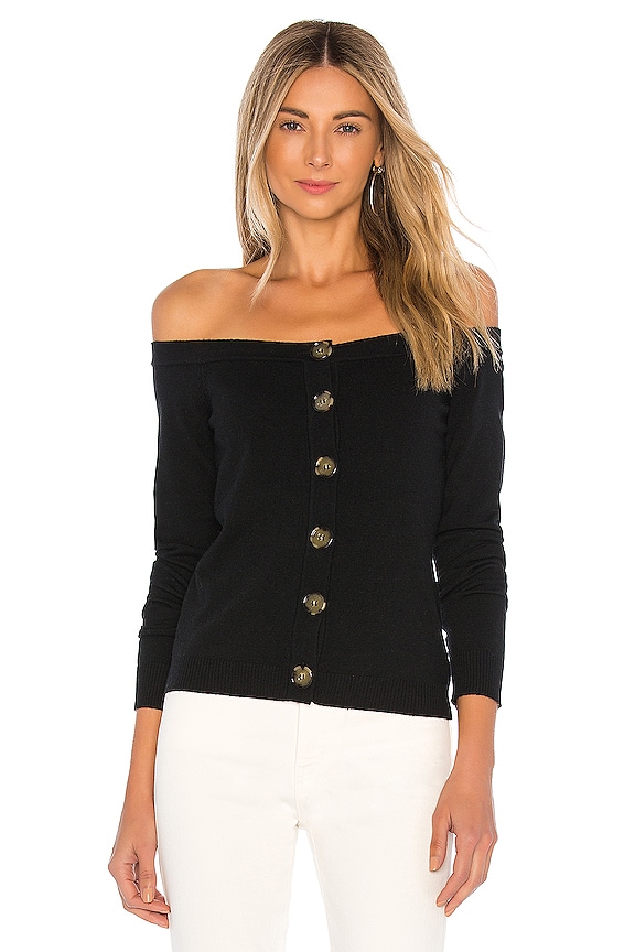 view 2 of 5 Peony Off Shoulder Sweater in Black