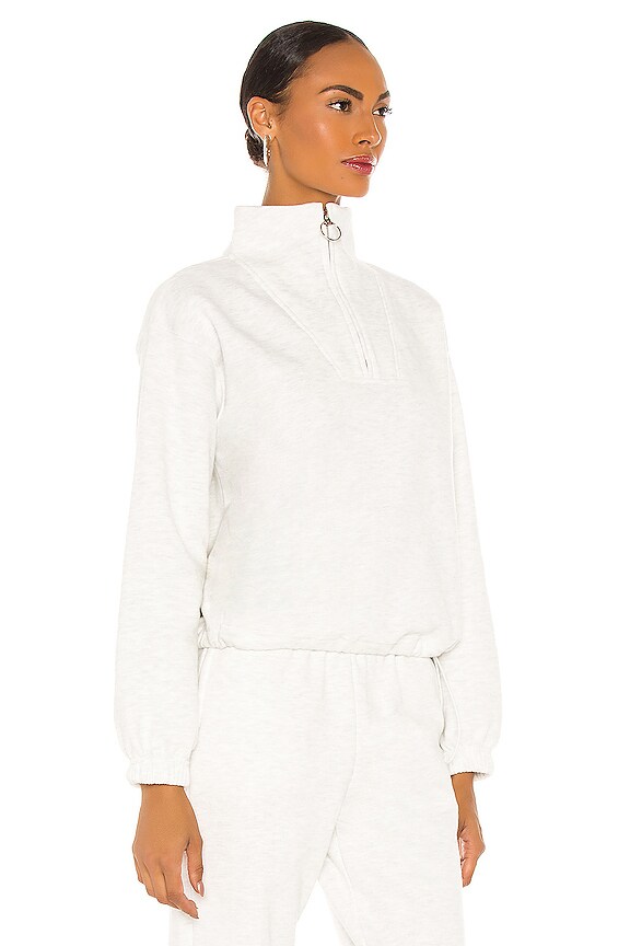 view 2 of 4 Mock Neck Zip Sweater in Heather Grey