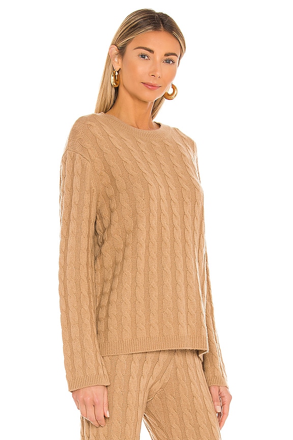 view 2 of 4 Cashmere Cable Knit Crew Sweater in Camel