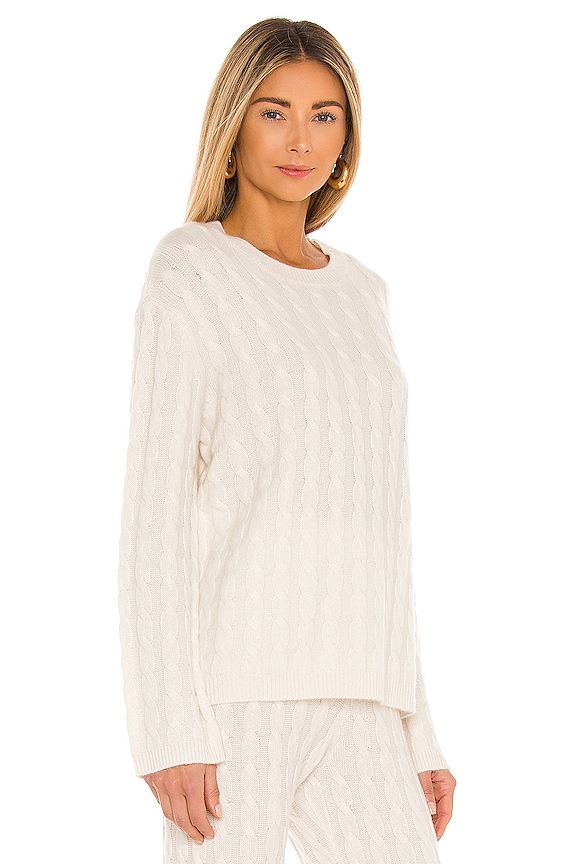 view 2 of 4 Cashmere Cable Knit Crew Sweater in Ivory