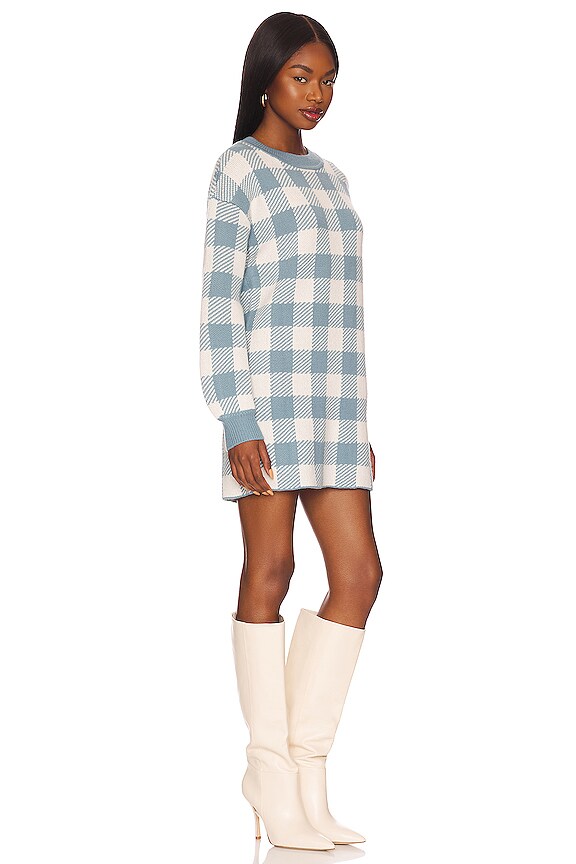 view 2 of 4 Floyd Sweater Dress in Dusty Blue & Ivory