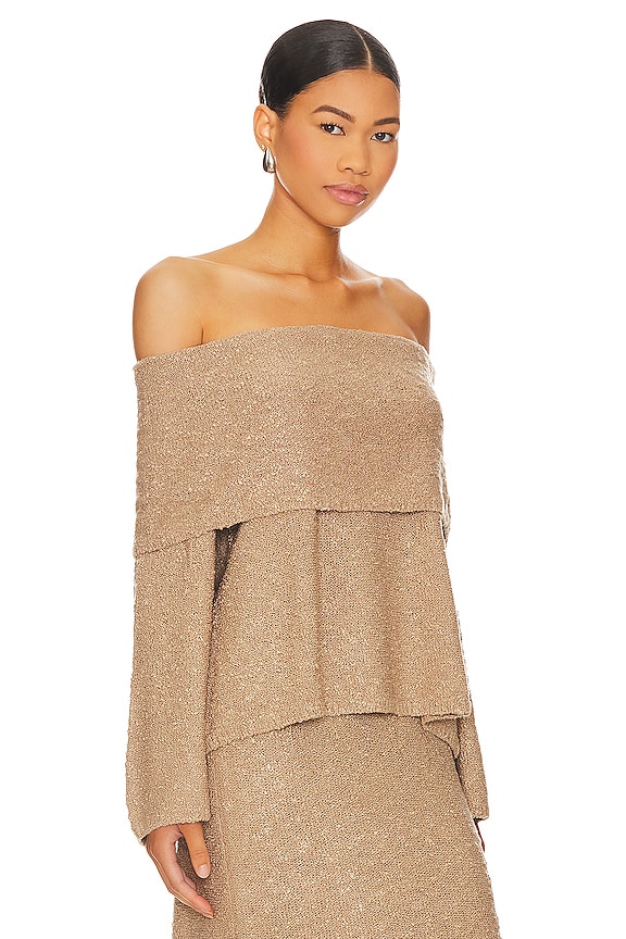 view 2 of 4 Elvi Off Shoulder in Camel