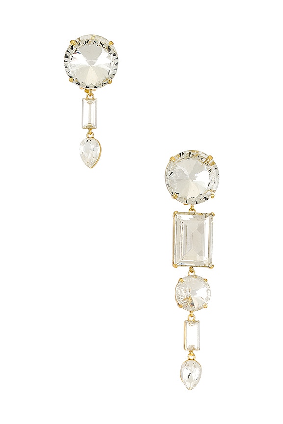 view 1 of 2 Abana Earring in Clear and Gold
