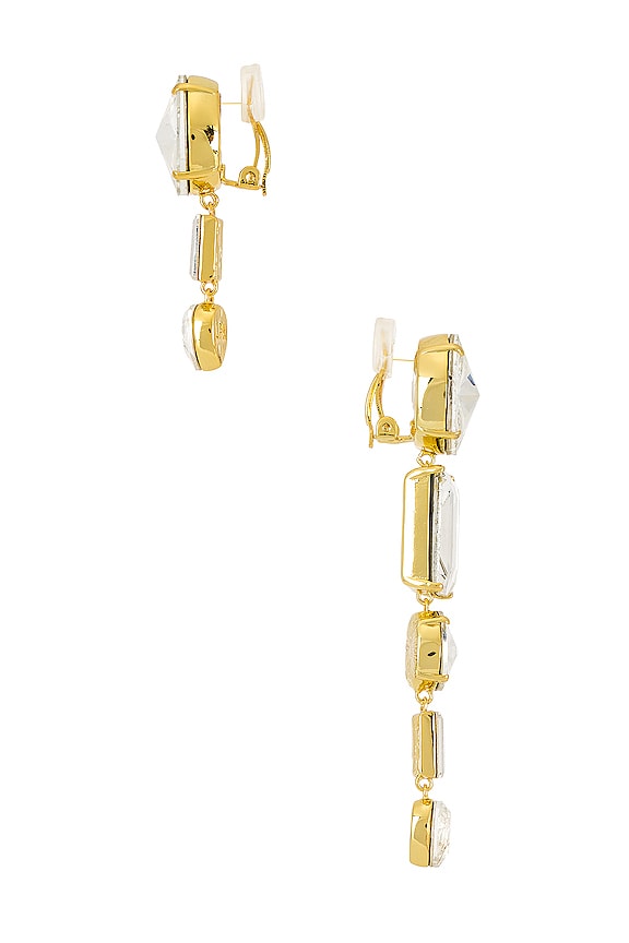 view 2 of 2 Abana Earring in Clear and Gold