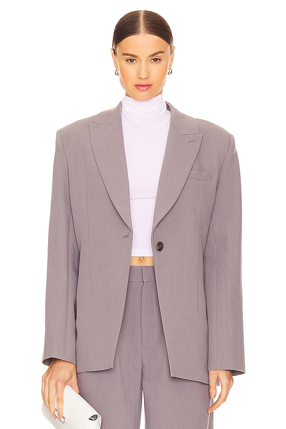 view 2 of 5 Sienna Oversized Blazer in Slate Grey