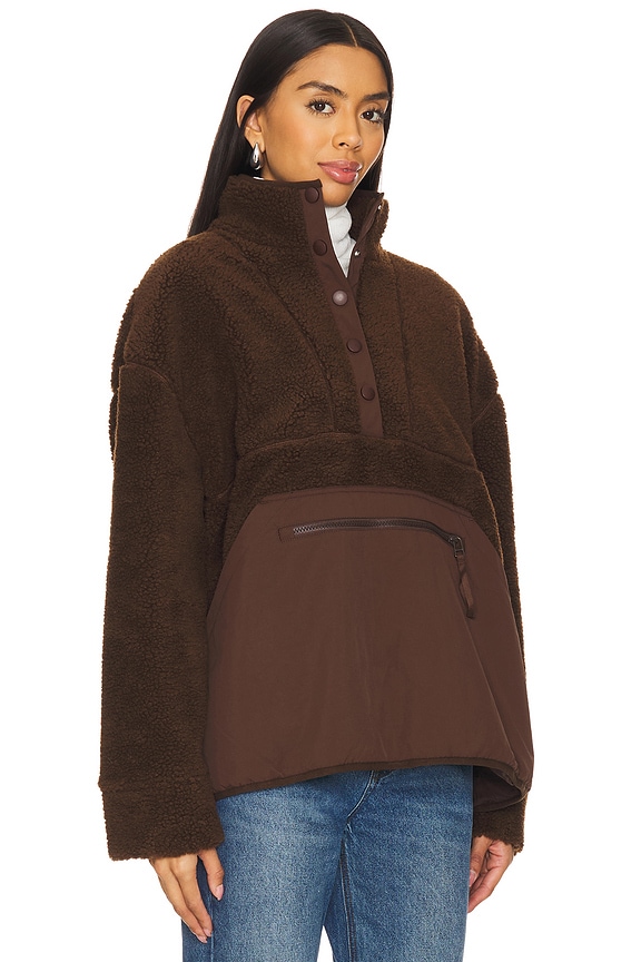 view 2 of 5 Snap Front Pullover in Chocolate Brown