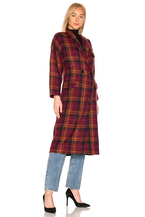 view 2 of 3 NINA コート in Wine Pink Plaid