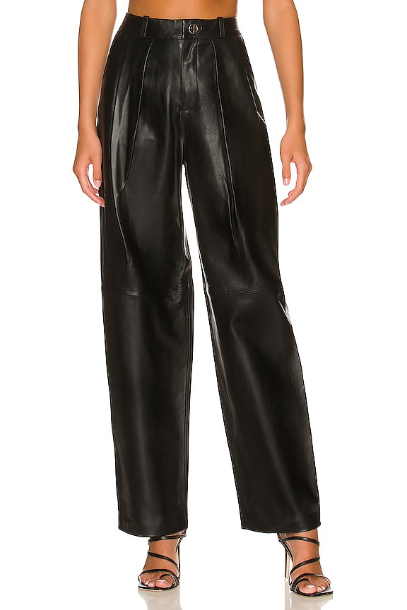 LPA Amalia Leather Pant in Black | REVOLVE