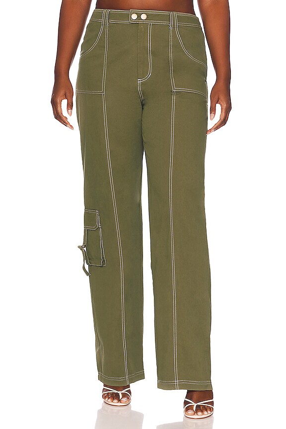 view 2 of 8 Noa Cargo Pant in Olive Green