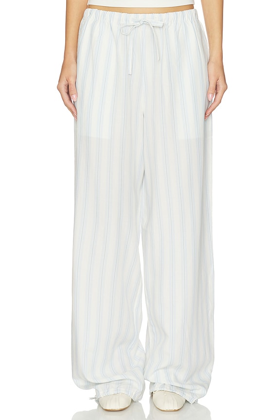 view 1 of 7 PANTALON HARPER in Light Blue White Stripe