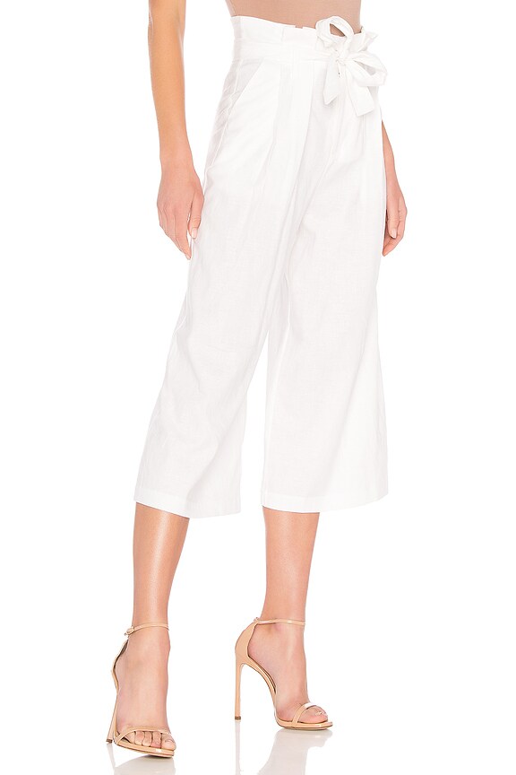 view 2 of 4 PANTALÓN PIERNA ANCHA PAPERBAG in White