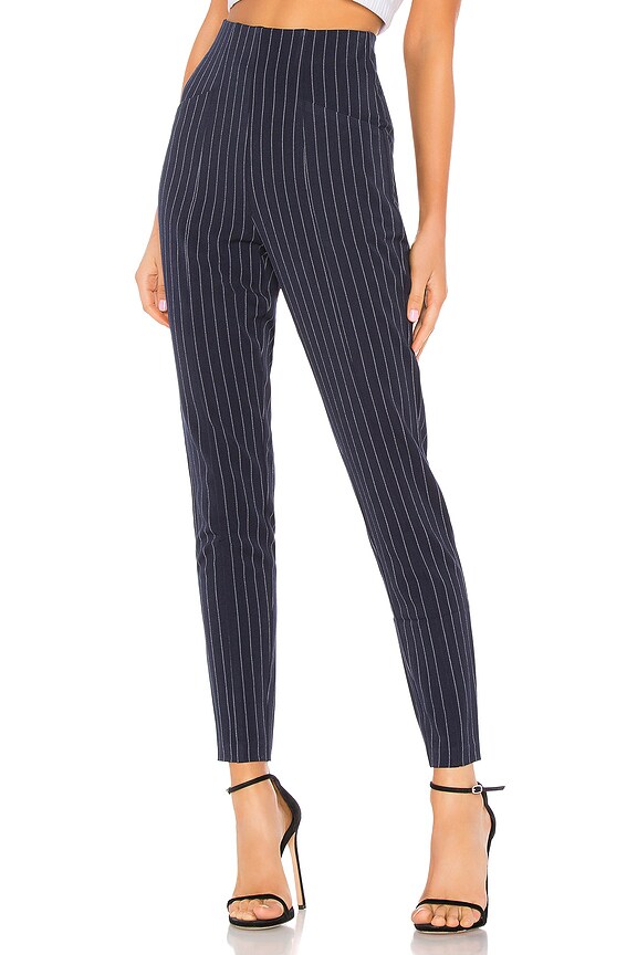 view 1 of 4 High Waist Legging in Navy Pinstripe
