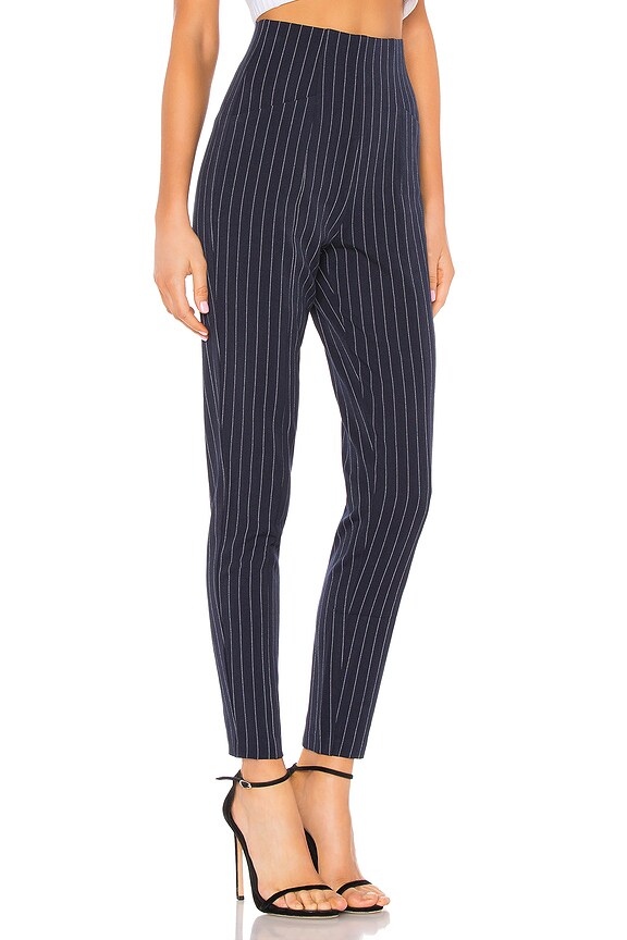 view 2 of 4 High Waist Legging in Navy Pinstripe