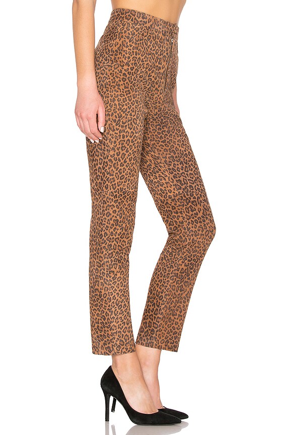 view 2 of 4 PANTALON EN CUIR LEOPARD LEATHER PANT in Leopard