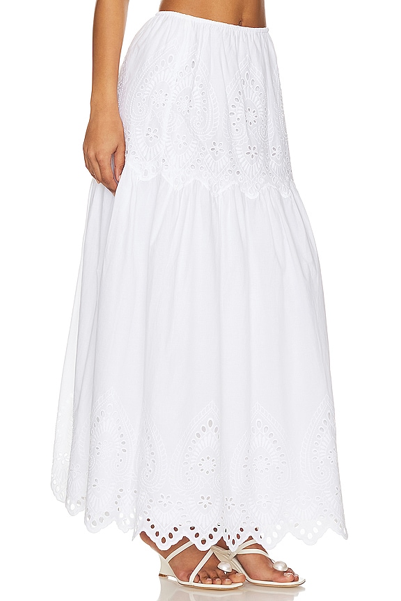 view 2 of 4 Francesca Eyelet Maxi Skirt in White