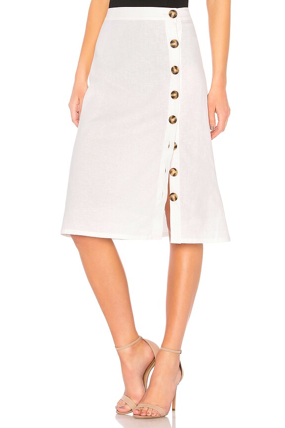 view 2 of 4 BUTTON UP ミディ丈スカート in White