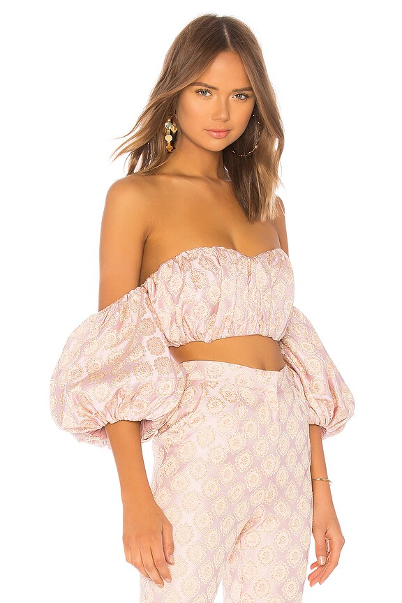 view 2 of 5 CORPIÑO FRUNCIDO in Peach On Pink