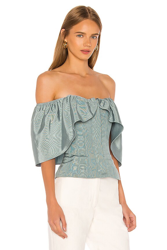 view 2 of 5 Monroe Top in Dusty Blue