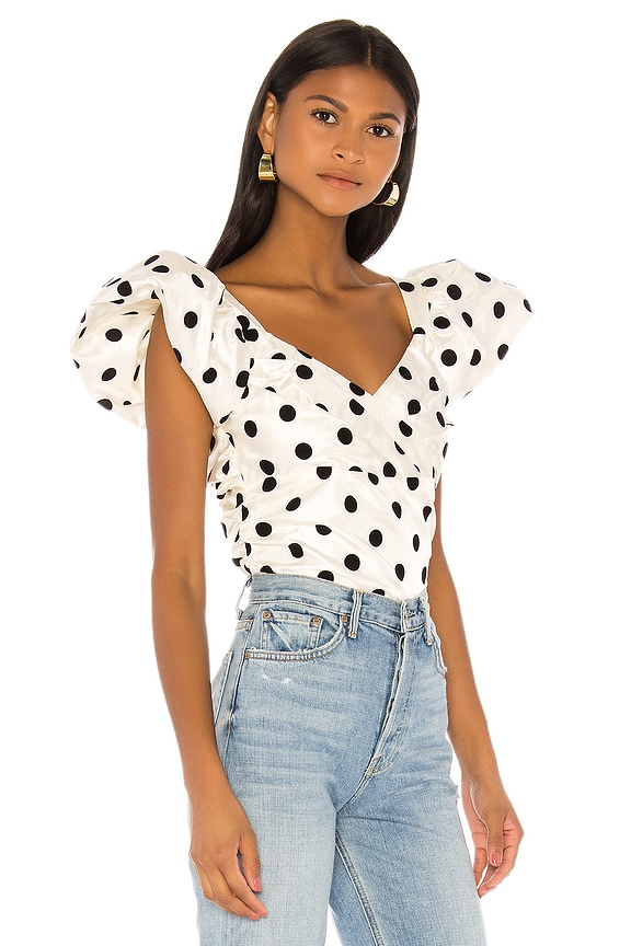 view 2 of 4 Emily Top in Ivory and Black