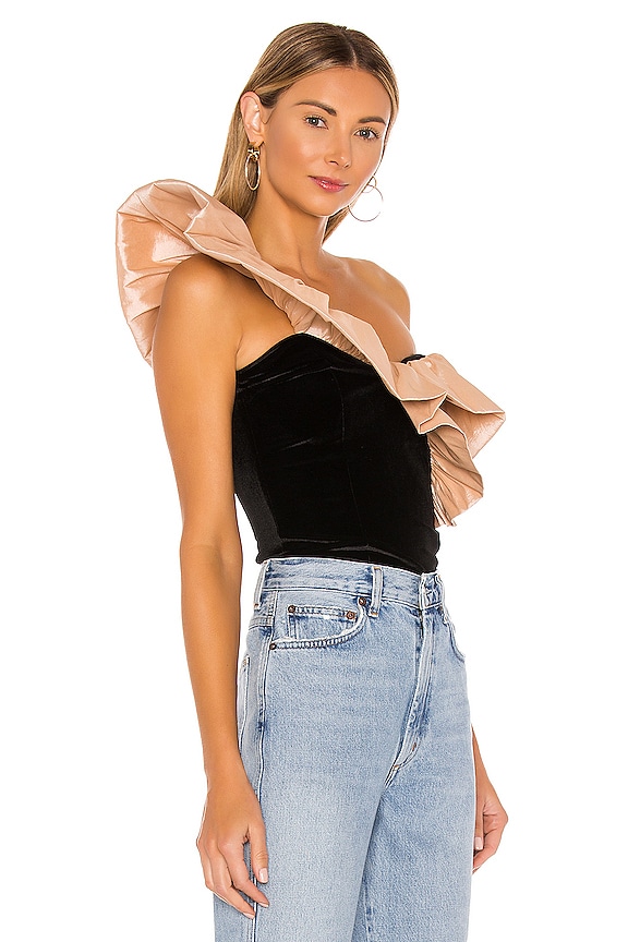 view 2 of 5 Alexis Top in Black and Nude