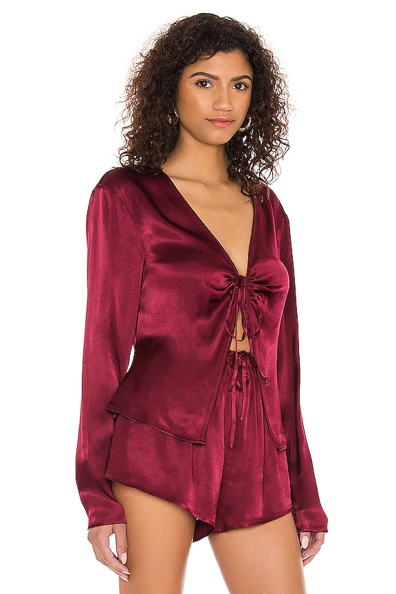 view 2 of 4 Guilia Top in Burgundy Red