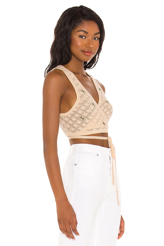 view 2 of 4 TOP DRAPÉ DAPHNE in Ivory & Pink Floral