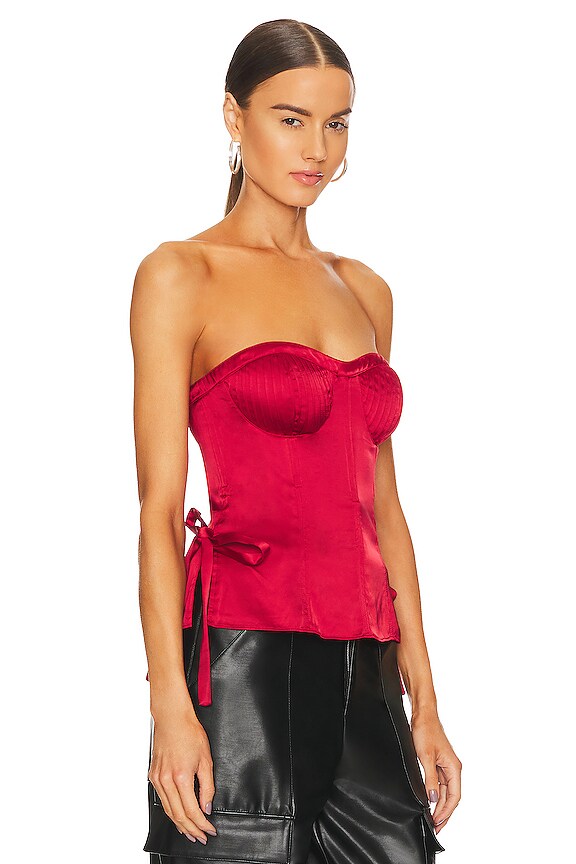 view 2 of 4 Posie Pleated Corset in Red