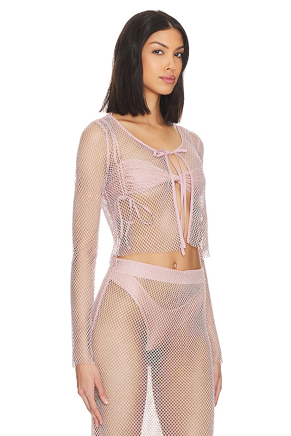view 2 of 5 Bibiana Liquid Shine Top in Iridescent Pink